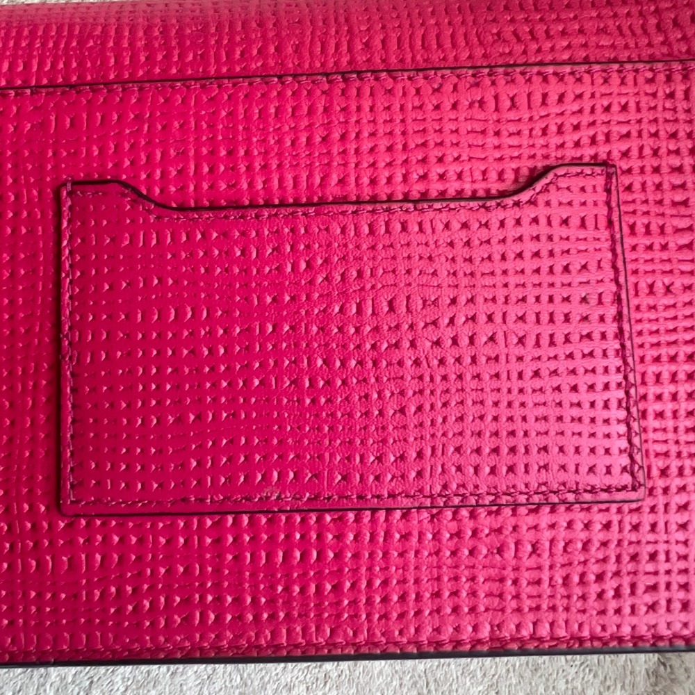 Coach Madison Pink Ruby Perforated Leather Crossbody Bag Gold‎ Chain Strap - Picture 5 of 14